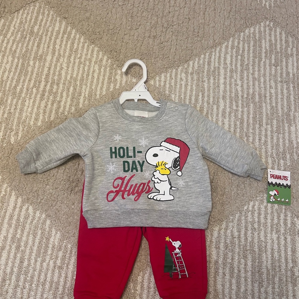 Snoopy Holiday Hugs Sweater and Pants Set